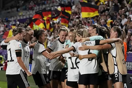 Cheering in the German camp - Alessandra Tarantino/Copyright 2022 The Associated Press. All rights reserved