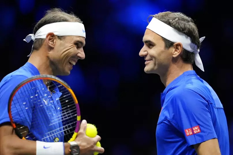 Team Europe: Rafael Nadal e Roger FedererKin Cheung/Copyright 2022 The Associated Press. Todos os direitos reservados