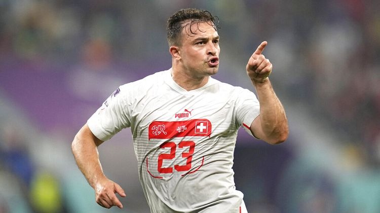 Swiss international Xherdan Shaqiri in Doha, 02/12/2022 - Ebrahim Noroozi/Copyright 2022 The AP. All rights reserved