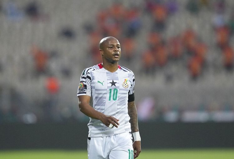 André Ayew na CAN Themba Hadebe/Copyright 2022 A AP. Todos os direitos reservados.