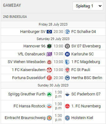 Timetable