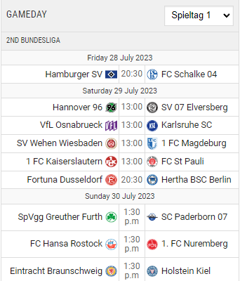 Timetable