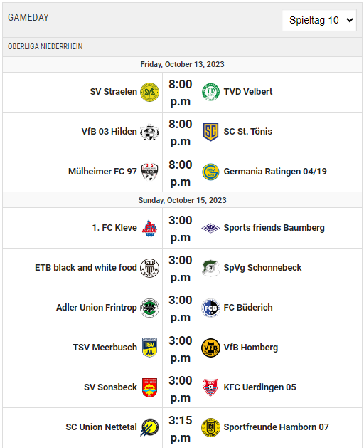 Timetable