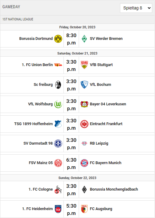 Timetable