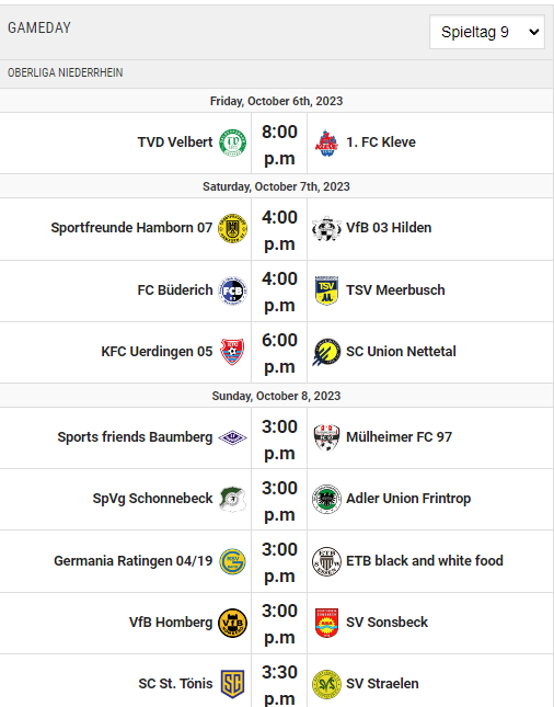 Timetable