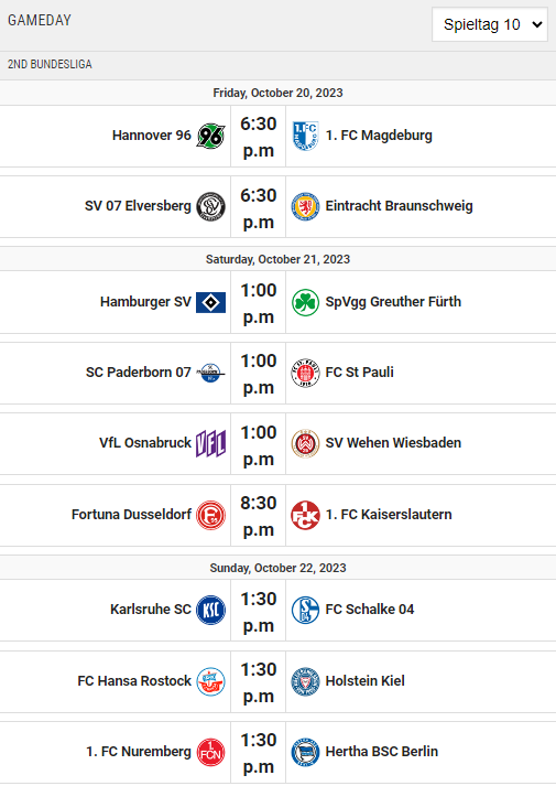 Timetable