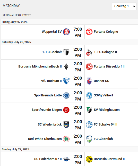 Timetable