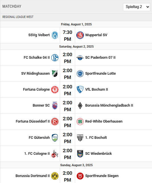 Timetable