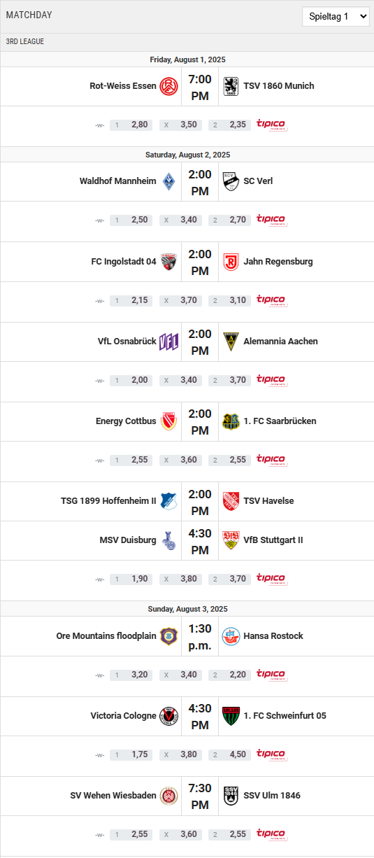 Timetable